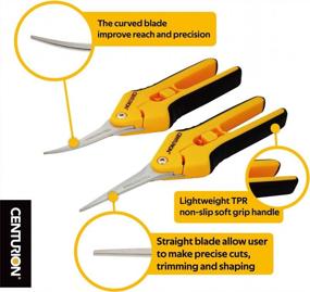 img 3 attached to Centurion 201 Hand Pruner Pruning Shear Straight & Upward Curved Stainless Steel Blade Precision Snip (Yellow, 6.5 Inch, Set Of 2)
