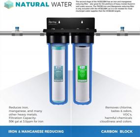 img 3 attached to ISpring F2WGB22BM 2-Stage Whole House Water Filter Set Replacement Pack, 4.5” X 20” With CTO Carbon Block And Iron & Manganese Reducing Cartridges, Compatible With WGB22BM, In White