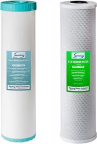img 4 attached to ISpring F2WGB22BM 2-Stage Whole House Water Filter Set Replacement Pack, 4.5” X 20” With CTO Carbon Block And Iron & Manganese Reducing Cartridges, Compatible With WGB22BM, In White