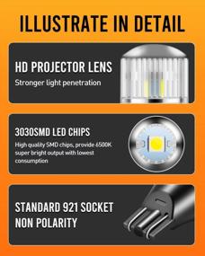 img 3 attached to Upgrade Your Car'S Reverse Lighting With LUYED Super Bright 730 Lumens Backup Lights - Xenon White, T15 W16W Compatible (921 912): 2022 New Design With 3-EX Chipsets And Lens
