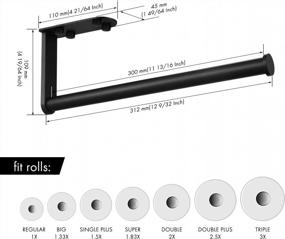 img 3 attached to Matte Black Paper Towel Holder For Kitchen - Under Cabinet & Wall Mountable Roll Holder - KES KPH400B-BK