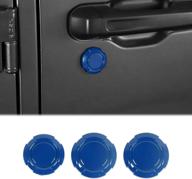 🔒 premium blue door lock cover for 2018-2021 jeep wrangler jl jlu & gladiator jt - hoolcar exterior door key jack trim logo