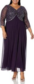 img 2 attached to Kara Womens Sleeve V Neck Beaded Women's Clothing : Dresses