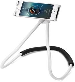 img 2 attached to 📱 360 Degree Flexible Smart Cell Phone Holder: Adjustable Mount for Table, Bed, Car, Neck & More (White, 12.56.4cm)