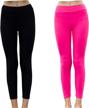 comfort meets style with veskaoty's pack of 2 stretchy high waist leggings for girls logo