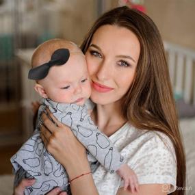 img 1 attached to 👧 Fashionable Fall Baby Girl Headbands: Nylon Headband Collection for Newborns to Toddlers with Mustard, Navy, and Burgundy Bows