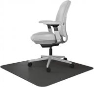 usa-made resilia office chair mat with grippers for low pile carpet - 30" x 48" black логотип