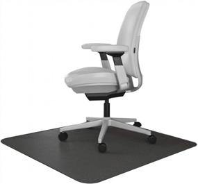 img 4 attached to USA-Made Resilia Office Chair Mat With Grippers For Low Pile Carpet - 30" X 48" Black