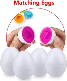 img 2 attached to Colorful And Educational Matching Egg Set For Kids By Aitey - Perfect Toddler Easter Toy For Learning Shapes And Colors - Ideal Gift For Boys And Girls Aged 3 And Up - Includes 12 Eggs!