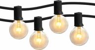 hbn 100ft outdoor string lights - premium incandescent bulbs for garden, patio, porch, courtyard & more | dimmable, waterproof & warm 2200k white | 102 g40 bulbs + 2 extra логотип