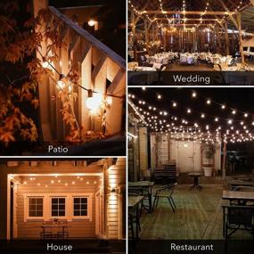 img 3 attached to HBN 100ft Outdoor String Lights - Premium Incandescent Bulbs for Garden, Patio, Porch, Courtyard & More | Dimmable, Waterproof & Warm 2200K White | 102 G40 Bulbs + 2 Extra