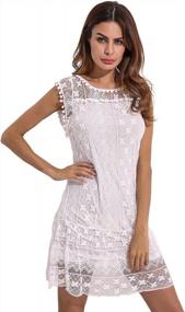 img 3 attached to Women'S Summer Dress: Look Stylish In StyleDome Lace Sleeveless Patchwork Loose Casual!