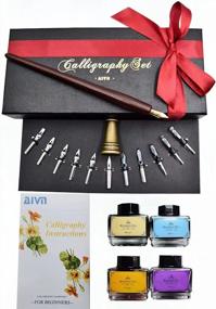 img 3 attached to AIVN Calligraphy Kit: 4 Ink Colors, 12 Nibs, Pen Holder, And Introductory Booklet For Improved SEO