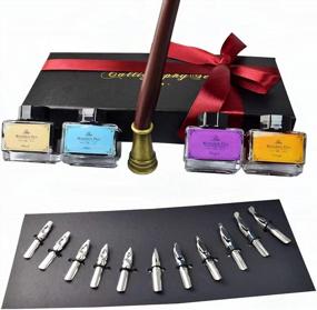 img 1 attached to AIVN Calligraphy Kit: 4 Ink Colors, 12 Nibs, Pen Holder, And Introductory Booklet For Improved SEO