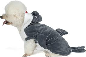 img 2 attached to Mogoko Funny Dog Cat Shark Costumes, Pet Halloween Christmas Cosplay Dress, Очаровательный костюм серой акулы Pet, Толстовка с капюшоном из флиса с животными, Теплая одежда (размер XL)