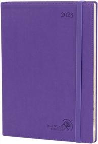 img 4 attached to POPRUN 2023 Planner Weekly And Monthly 8.5" X 10.5" - Agenda 2023 With Hourly Time Slots, Monthly Expense & Notes, Inner Pocket, Vegan Leather Soft Cover - Purple