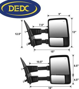 img 2 attached to 🚗 DEDC Towing Mirrors for Ford F150 2004-2006: Super Duty Style, Power Heated, Signal Light, Puddle Lamps - Ultimate Upgrade for Enhanced Towing Experience