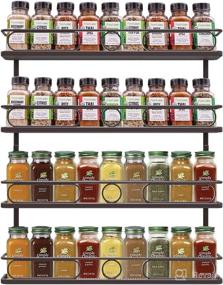 img 4 attached to 🌾 Farmhouse Style Hanging Spice Rack: 4 Tier Pantry Cabinet Door Holder, Bronze Finish - Organize Seasonings Effortlessly