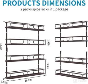 img 3 attached to 🌾 Farmhouse Style Hanging Spice Rack: 4 Tier Pantry Cabinet Door Holder, Bronze Finish - Organize Seasonings Effortlessly