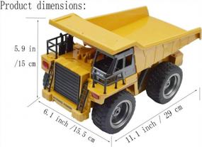 img 2 attached to Blomiky 1:18 6 Channel 2.4G Remote Control Dump Truck With 4-Wheel Drive For Mine Engineering And Construction - RC Toy With Extra 2 Batteries And 1540 Dump Car