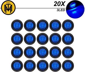 img 4 attached to 🚛 TMH (Pack of 20): Waterproof Blue LED Side Indicator Marker Lights for Trucks, Trailers, and More - 12V DC, Surface Mount 3led