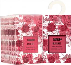 img 4 attached to 12 упаковок MYARO с ароматом розы, подвесной дезодорант для шкафа, освежитель воздуха - долговечные пакеты с попурри для домашней свежести.