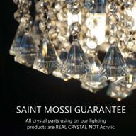 saint mossi modern k9 crystal raindrop chandelier ceiling light with led flush mount and 1 e12 bulb for dining room, bathroom, bedroom, living room - h12" x d8 logo