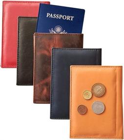 img 3 attached to Genuine Leather Passport and Vaccine Card Holder Combo Cover Case with CDC Vaccination Slot - Travel Documents Organizer Protector for Women and Men, Ultra Slim Tan Wallet Covers Holders
