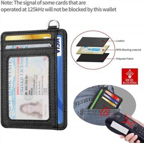 img 2 attached to RFID Blocking Front Pocket Wallet For Men And Women - Eco-Friendly Slim Minimalist Credit Card Holder With Detachable D-Shackle