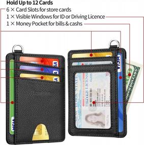 img 1 attached to RFID Blocking Front Pocket Wallet For Men And Women - Eco-Friendly Slim Minimalist Credit Card Holder With Detachable D-Shackle