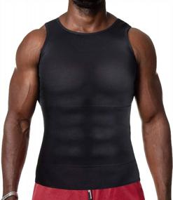 img 4 attached to HOMETA Мужская компрессионная рубашка для похудения Body Shaper Vest Abs Abdomen Slim Tank Top Shapewear Undershirt
