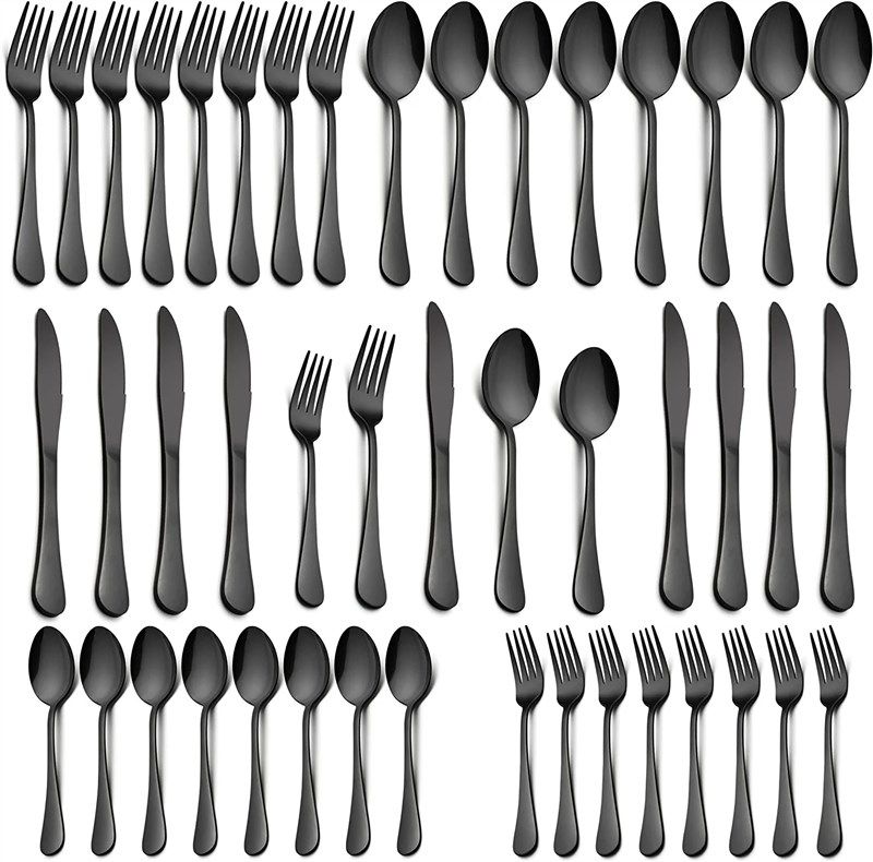 Silverware Set with Serving Pieces, LIANYU 48-Piece Flatware Set