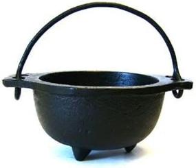 img 1 attached to 🔥 5-Inch Cast Iron Cauldron with Handle - Ideal for Smudging, Incense Burning, Rituals, Decoration, Candle Holder, and More