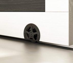img 3 attached to DIYHD 6.6FT Soft Close Sliding Door Track Kit - Smooth Black Barn Door Hardware For Interior Partitions
