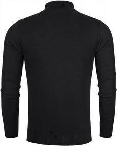 img 2 attached to Mens Turtleneck Sweater Slim Fit Pullover Knitted Thermal Top By Poriff