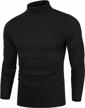 mens turtleneck sweater slim fit pullover knitted thermal top by poriff logo
