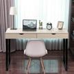 stylish and practical teen writing desk for home office and study: tountlets 47" computer desk with ample storage space in white logo