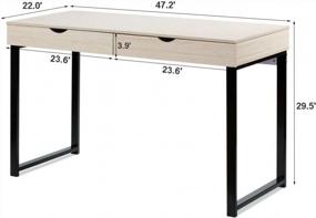 img 3 attached to Stylish And Practical Teen Writing Desk For Home Office And Study: TOUNTLETS 47" Computer Desk With Ample Storage Space In White