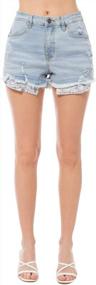 img 3 attached to Get The Ultimate Summer Look With MixMatchy Women'S Distressed Mid Rise Denim Jean Shorts