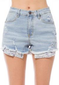 img 4 attached to Get The Ultimate Summer Look With MixMatchy Women'S Distressed Mid Rise Denim Jean Shorts