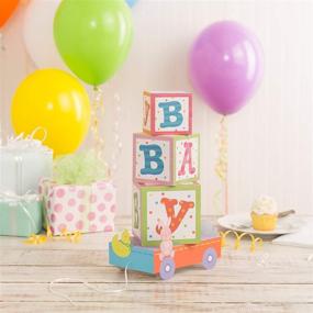 img 1 attached to 👶 Baby Shower Centerpiece - Simplicity Paper Building Blocks, 8'' L x 5'' W x 14.5'' H
