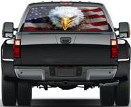 🚗 gadgetstalk 58x18 car rear window american flag decals for trucks - american eagle bumper stickers graphics for car trucks suv - 4th of july decorations - american flag eagle decals for trucks логотип