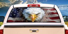 img 2 attached to 🚗 Gadgetstalk 58x18 Car Rear Window American Flag Decals for Trucks - American Eagle Bumper Stickers Graphics for Car Trucks SUV - 4th of July Decorations - American Flag Eagle Decals for Trucks