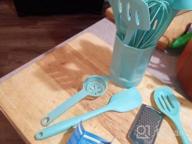 img 1 attached to Deedro 16-Piece Heat Resistant Silicone Kitchen Utensils Set With Holder - Nonstick Spatula Cooking & Baking Gadgets, Green review by Rick Rownd