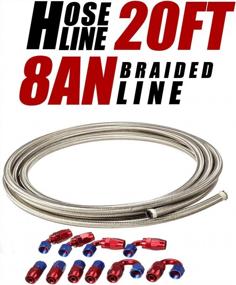 img 3 attached to Upgrade Your Fuel System With A 20Ft Stainless Steel Braided 8AN Fuel Line And Fitting Kit In Blue And Red