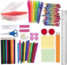 img 4 attached to Complete Back To School Supplies Kit For Kids - Kraftic School Supplies Set With Removable Tray, Organizer, And Art Supplies Suitable For Children Of All Ages