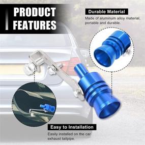 img 1 attached to 🔵 2pcs X AUTOHAUX L Size Turbo Sound Exhaust Muffler Pipe Whistle - Aluminum Alloy Universal Car Roar Maker (Blue)