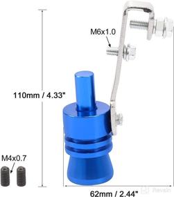 img 2 attached to 🔵 2pcs X AUTOHAUX L Size Turbo Sound Exhaust Muffler Pipe Whistle - Aluminum Alloy Universal Car Roar Maker (Blue)