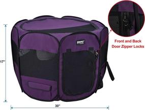 img 3 attached to 🐾 WINiPET 2-Door Folding Soft Pet Playpen: 2-Year Warranty, Carrying Bag & Silicone Bowl - Portable Dog & Cat Playpen for Indoor & Outdoor Fun!