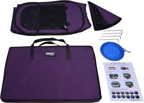 img 1 attached to 🐾 WINiPET 2-Door Folding Soft Pet Playpen: 2-Year Warranty, Carrying Bag & Silicone Bowl - Portable Dog & Cat Playpen for Indoor & Outdoor Fun!